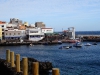 Blick auf den Hafen und das Restaurant